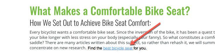 A bicycle seat is shown with the words " it's a comfortable bike seat ".