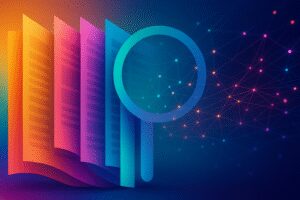 Colorful image of magnifying glass for a byline blog post.